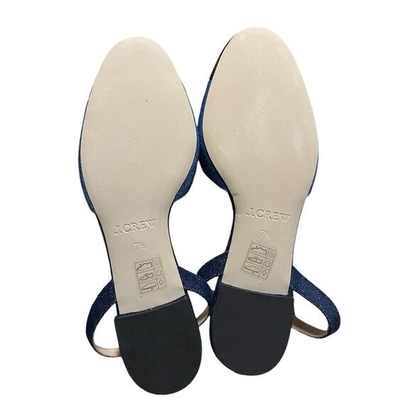 J Crew Denim and Black Lace Up Ballerina Flats Size 7.5 - Picture 4 of 4